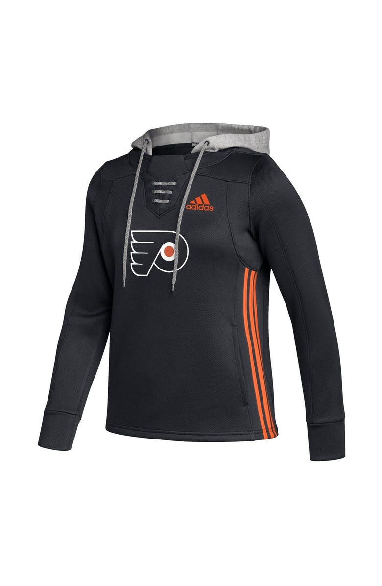 adidas Women's adidas Black Philadelphia Flyers Skate Lace Primeblue Team Pullover Hoodie, Alternate, color, 