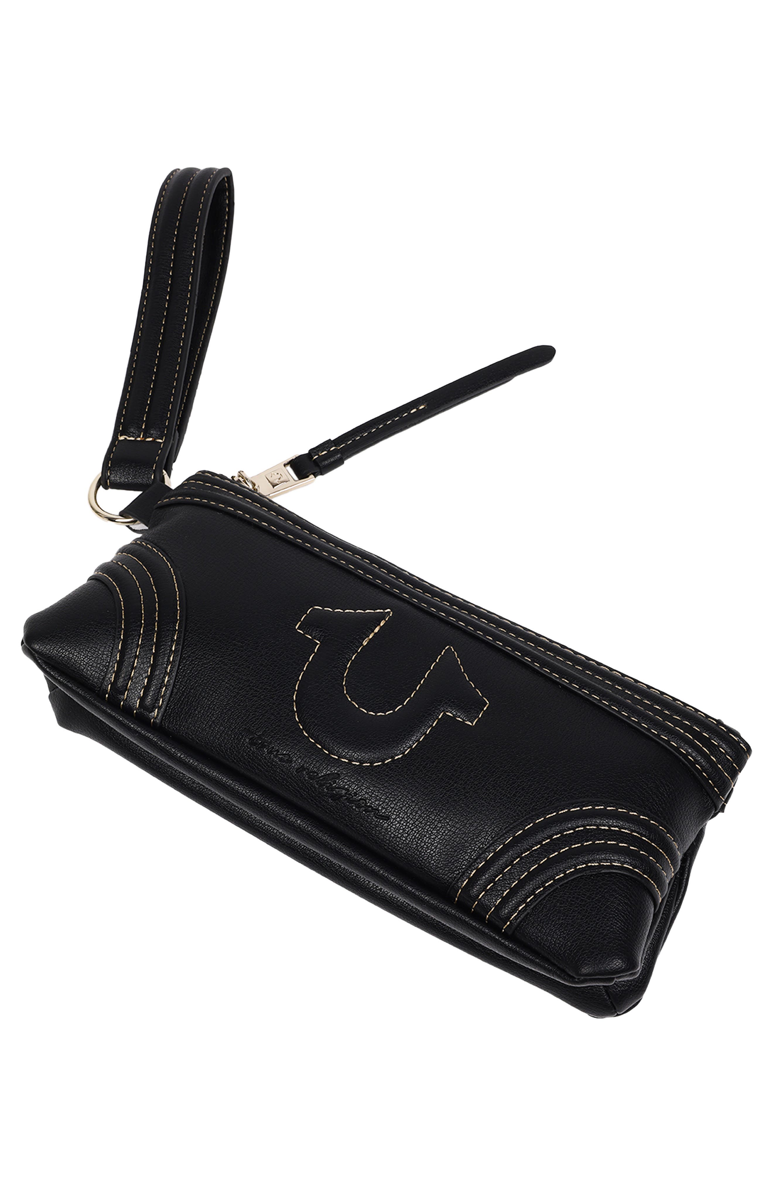 True Religion Horseshoe Wristlet, Alternate, color, Black