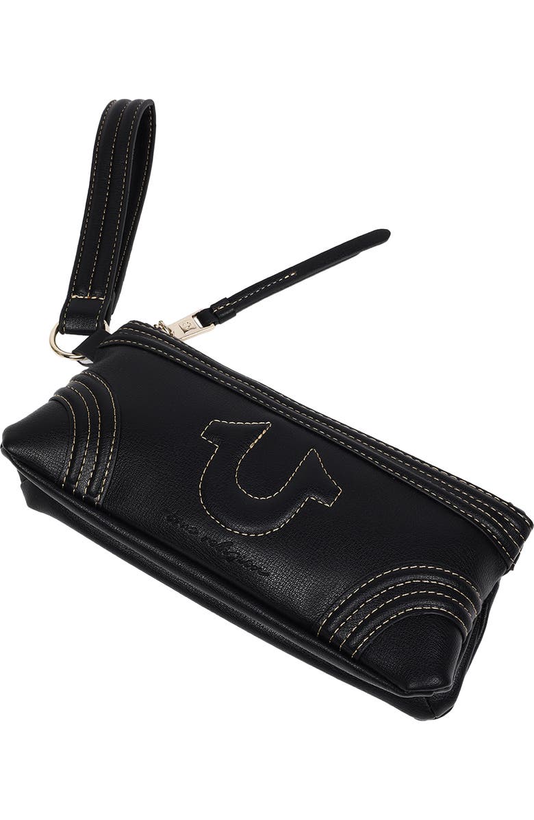 True Religion Horseshoe Wristlet, Alternate, color, Black