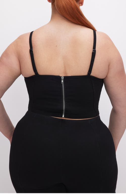 Good American Sculpt Bustier Denim Crop Top