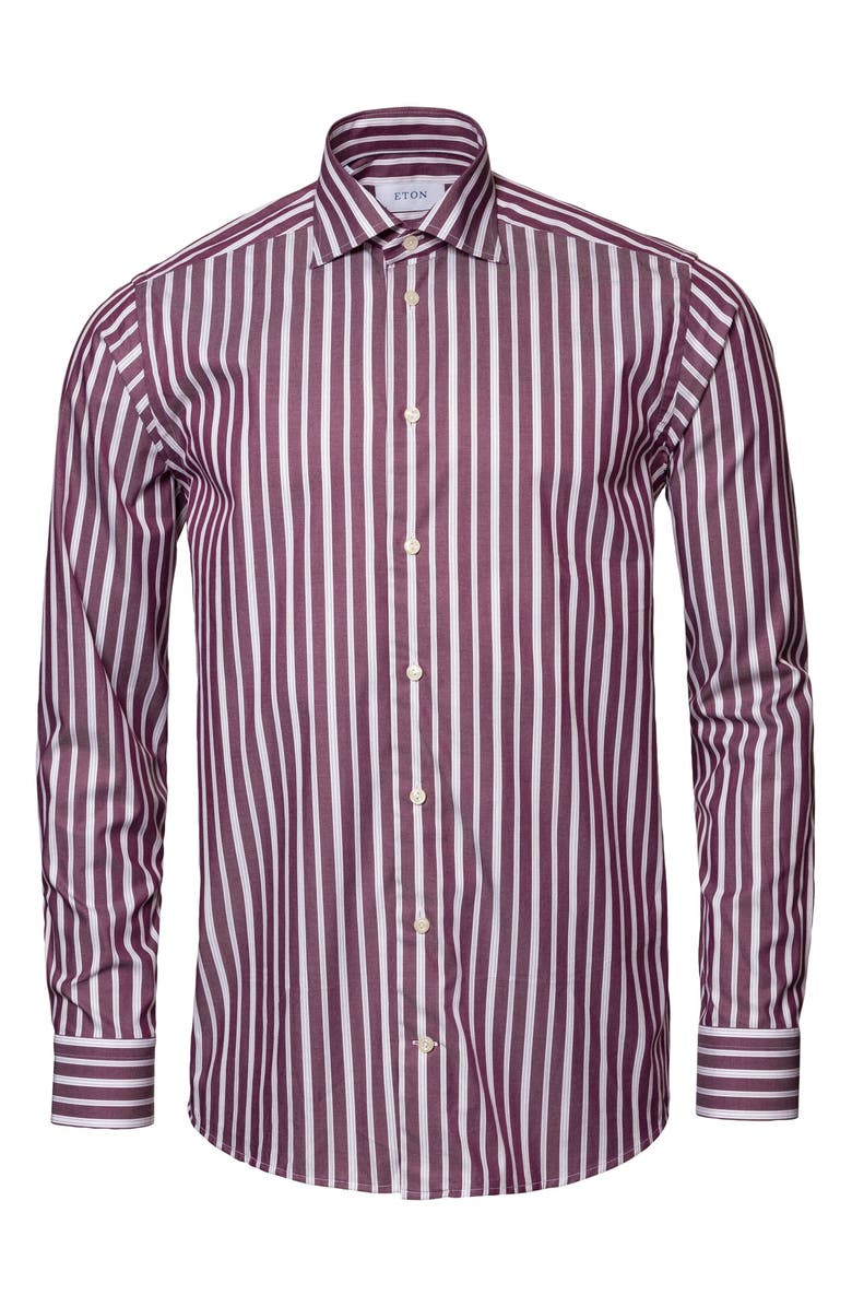 Eton Contemporary Fit Stripe Cotton Dress Shirt, Alternate, color, 