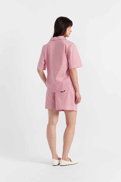 Chinti & Parker Snoopy Anchor Short Cotton Co-ord In Red/white