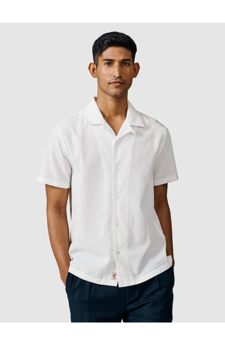 Aubin Brambling Linen Blend Short Sleeve Shirt, Main, color, Vintage White