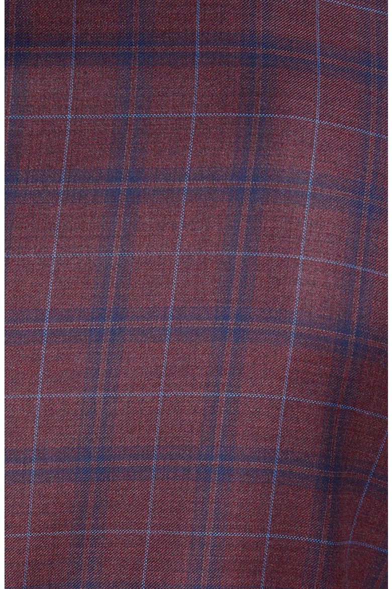 Jay Trim Fit Plaid Wool Sport Coat, Alternate, color, BERRY