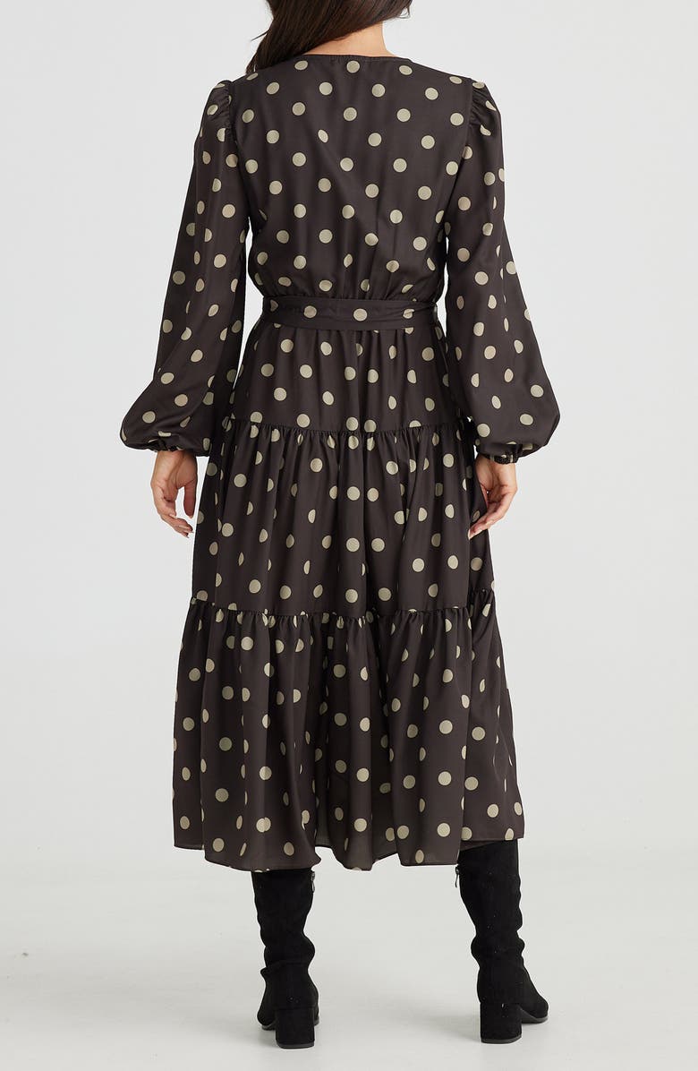 Brave+True Zion Polka Dot Long Sleeve Midi Dress, Alternate, color,