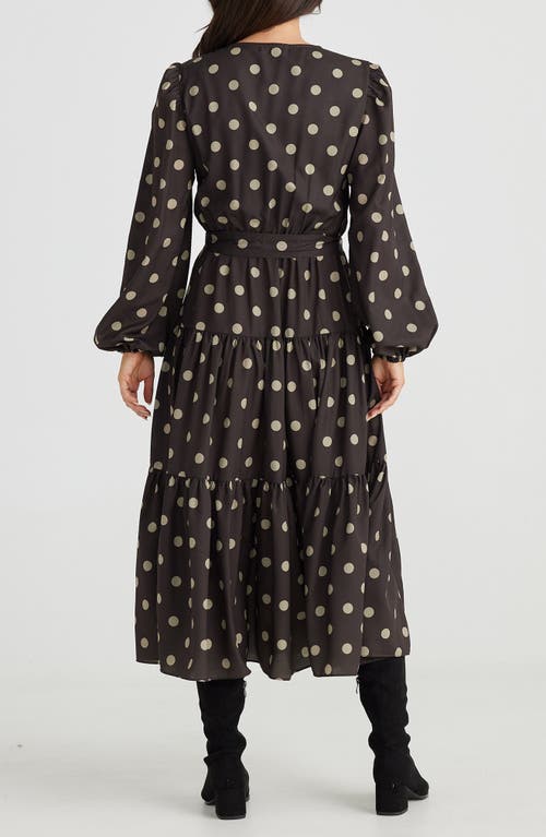 Brave + True Brave+true Zion Polka Dot Long Sleeve Midi Dress