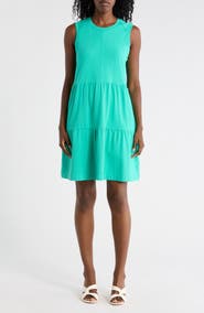 DKNY Crewneck Tiered Dress