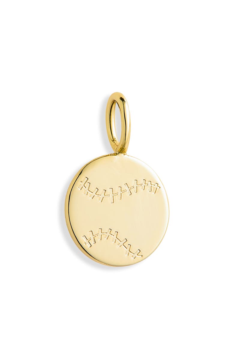 THE SIS KISS Baseball Charm, Main, color, Gold