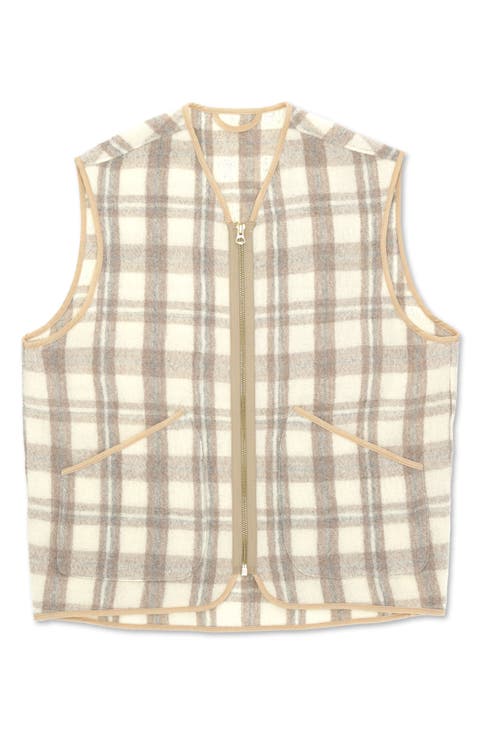 Wool Check Gilet