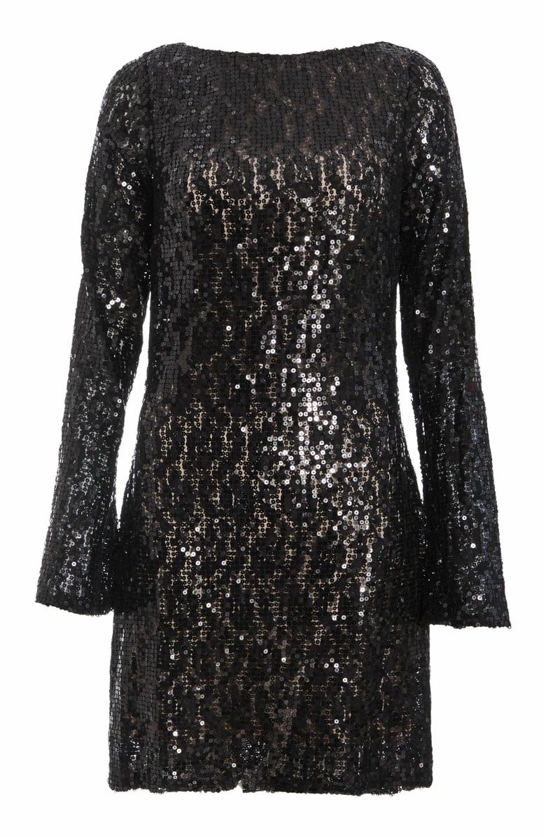 QUIZ Sequin Long Sleeve Bodycon Dress, Alternate, color, 