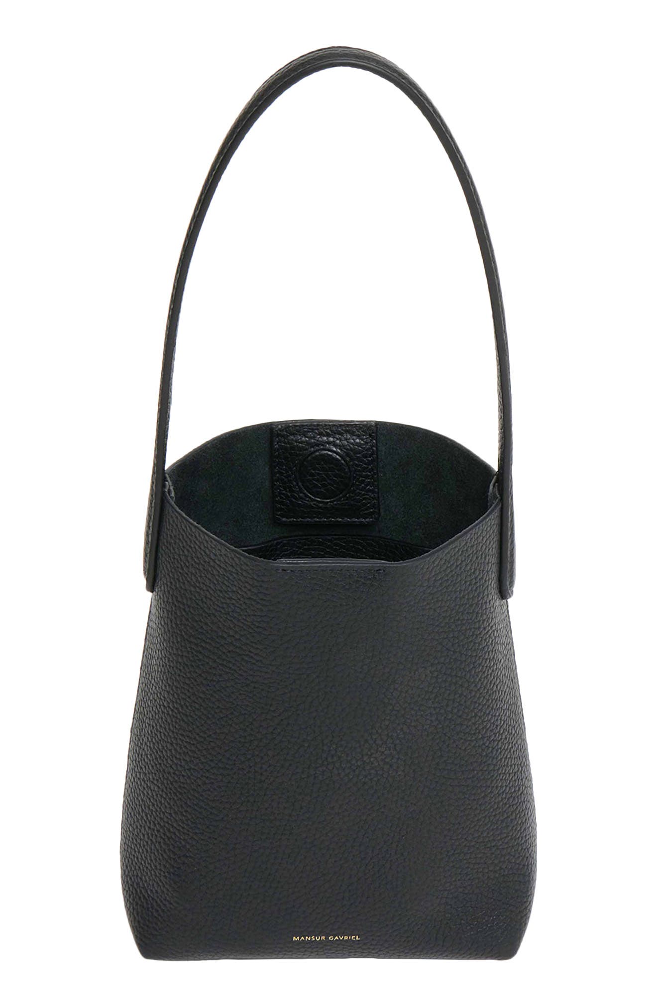 Mansur Gavriel Mini Everyday Cabas Leather Hobo Bag, Alternate, color, Black