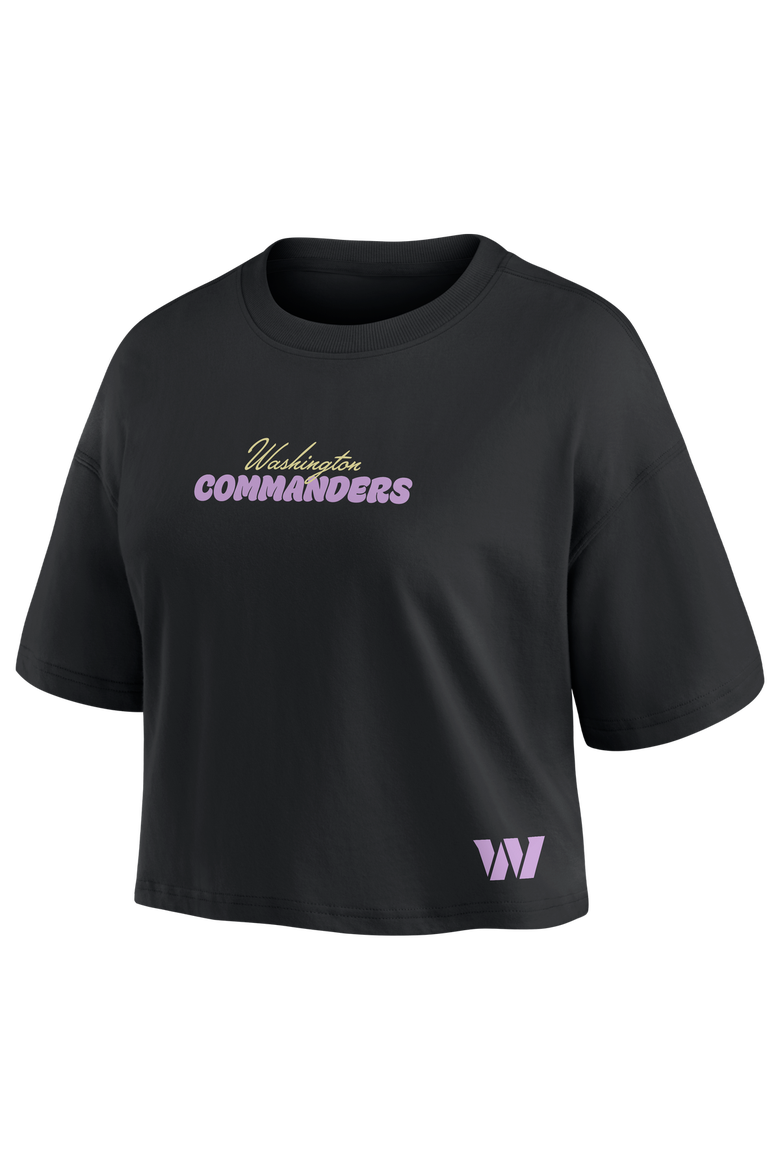 Women's Fanatics Jayden Daniels Black Washington Commanders Fashion Cropped T-Shirt, Alternate, color, Black