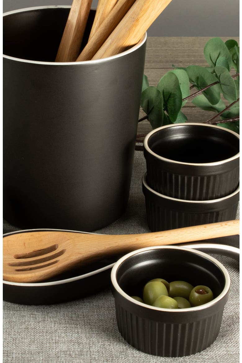6-Piece Ceramic Counter Top Set, Alternate, color, BLACK