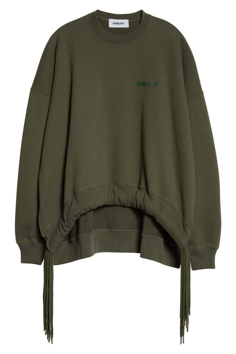 Multicord Logo Cotton Sweatshirt, Alternate, color, GREEN MILITA