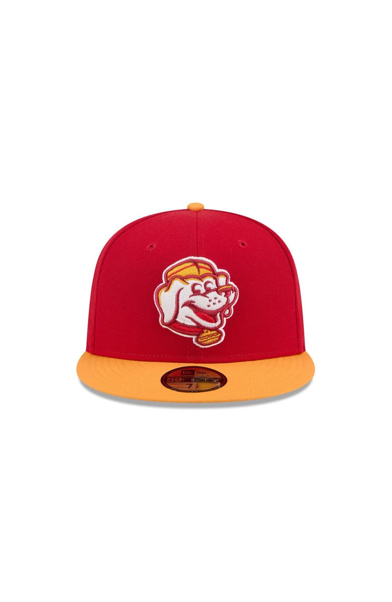 New Era Men's New Era Red Bowling Green Hot Rods Theme Nights 59FIFTY Fitted Hat, Alternate, color, Red
