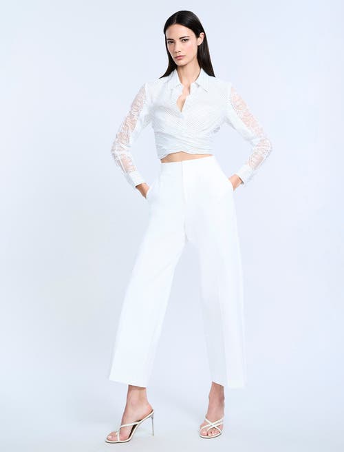Bcbg High Waist Cropped Pant In White