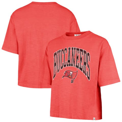 Women's '47  Red Tampa Bay Buccaneers Cropped Mindi Slub T-Shirt