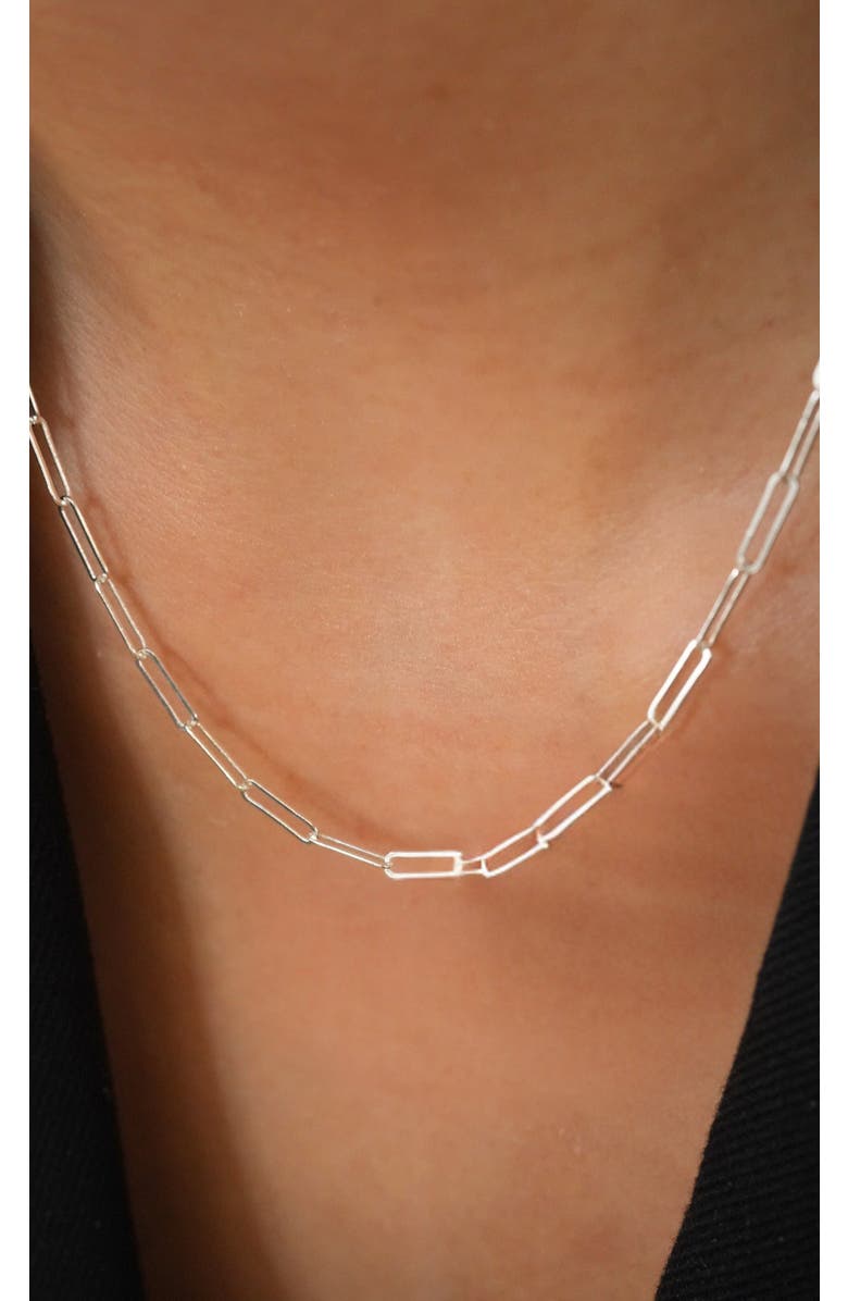 Argento Vivo Sterling Silver Paper Clip Chain Necklace, Alternate, color, Silver