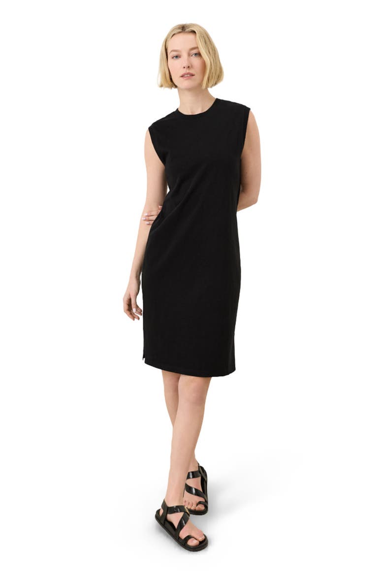 Organic Cotton Soft-Slub Essential Muscle Tee Dress, Main, color, Black