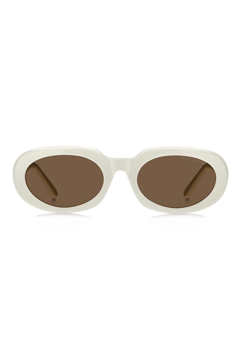53mm Oval Sunglasses, Main, color, IVORY/ BROWN