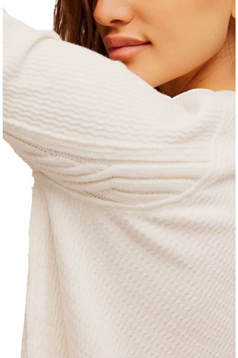 Cable Stitch Sleeve Sweater, Alternate, color, IVORY COMBO
