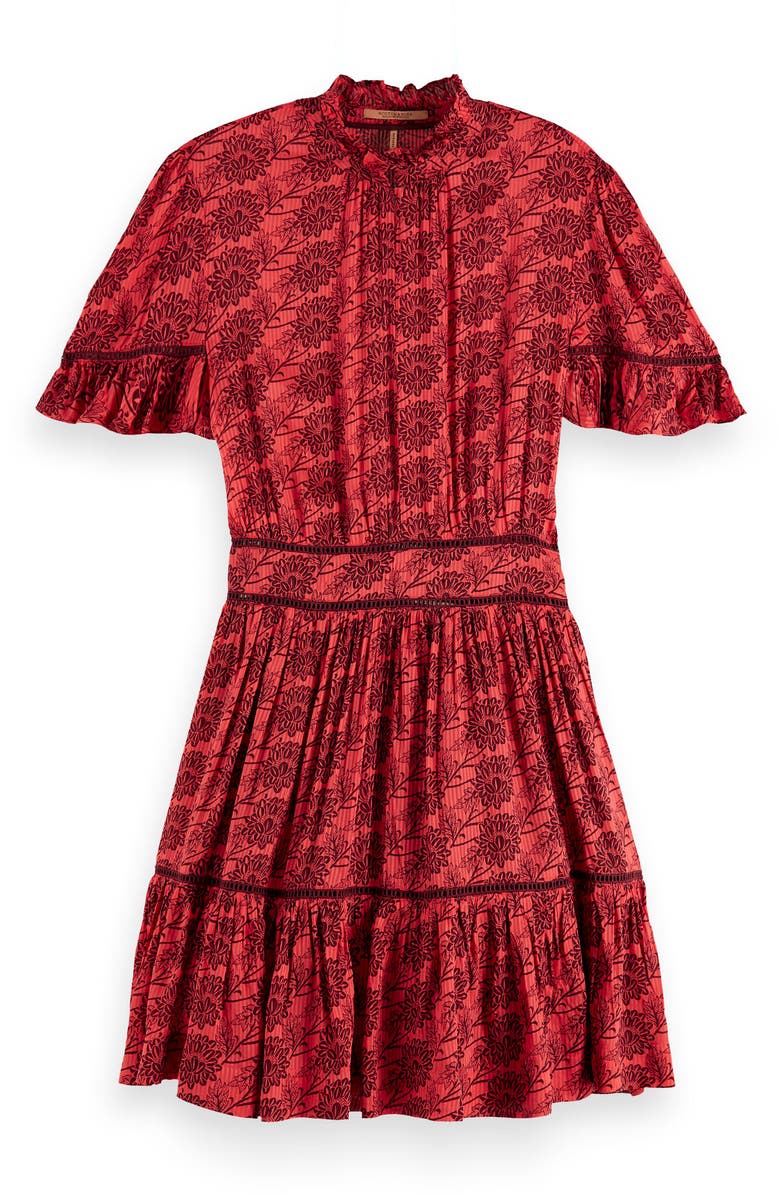 Scotch & Soda Print Flutter Sleeve Minidress, Main, color, 