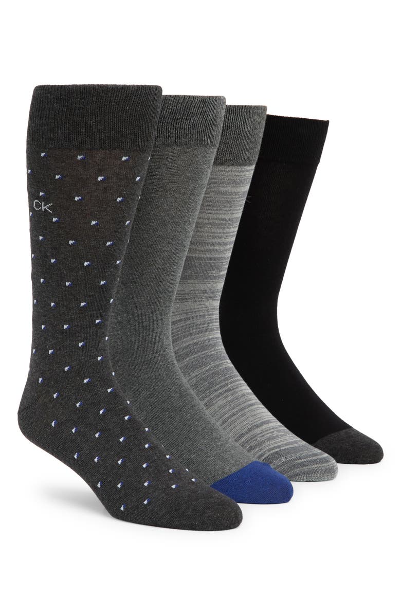 Calvin Klein Men's Dress Crew Socks - Pack of 4, Main, color, 