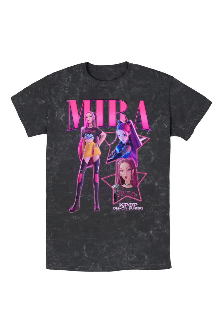 Men's KPop Demon Hunters Mira Super Star Logo  Graphic T-Shirt, Main, color, Black
