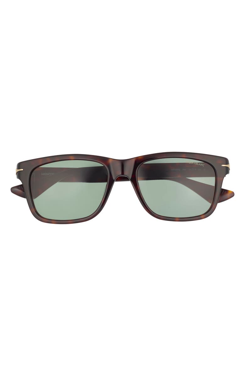 Montblanc 54mm Square Sunglasses, Main, color, Havana Havana Green