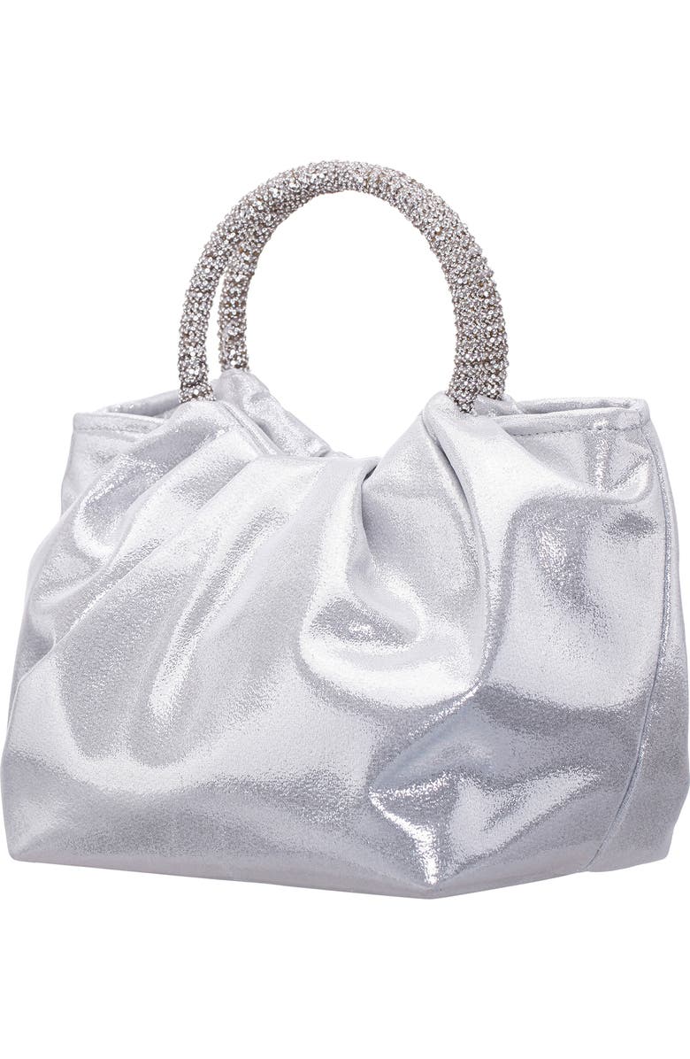 Nina Fancy Top Handle Clutch, Alternate, color, Silver