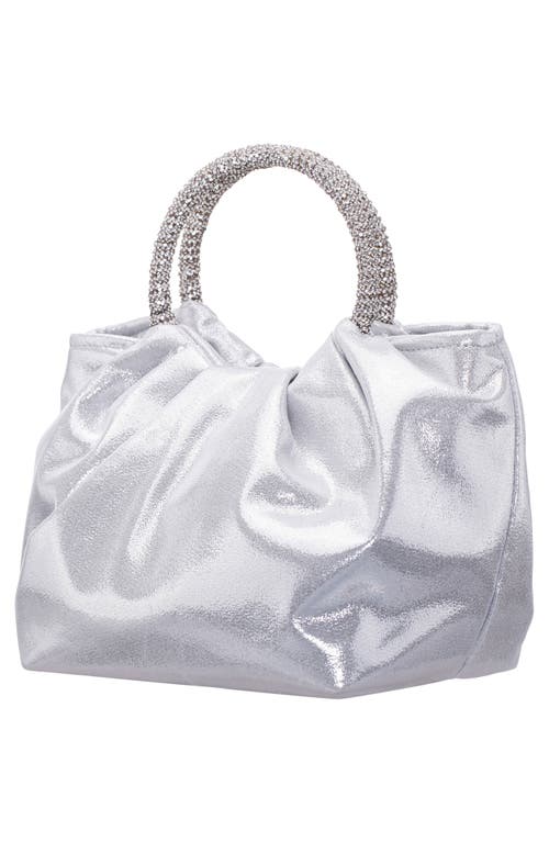 Shop Nina Fancy Top Handle Clutch In Silver