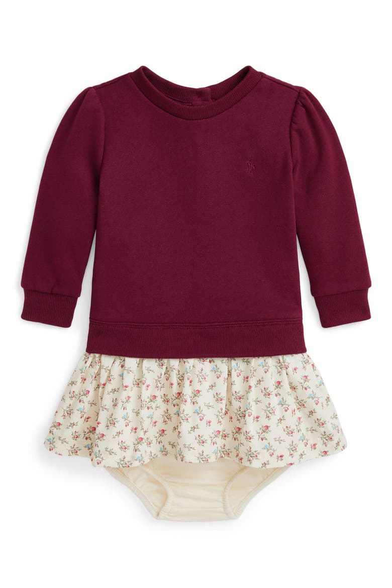 Magic Fleece Dress & Bloomers, Main, color, RED