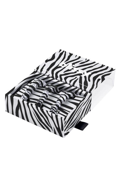 Blissy 3-pack Skinny Silk Scrunchies In Zebra