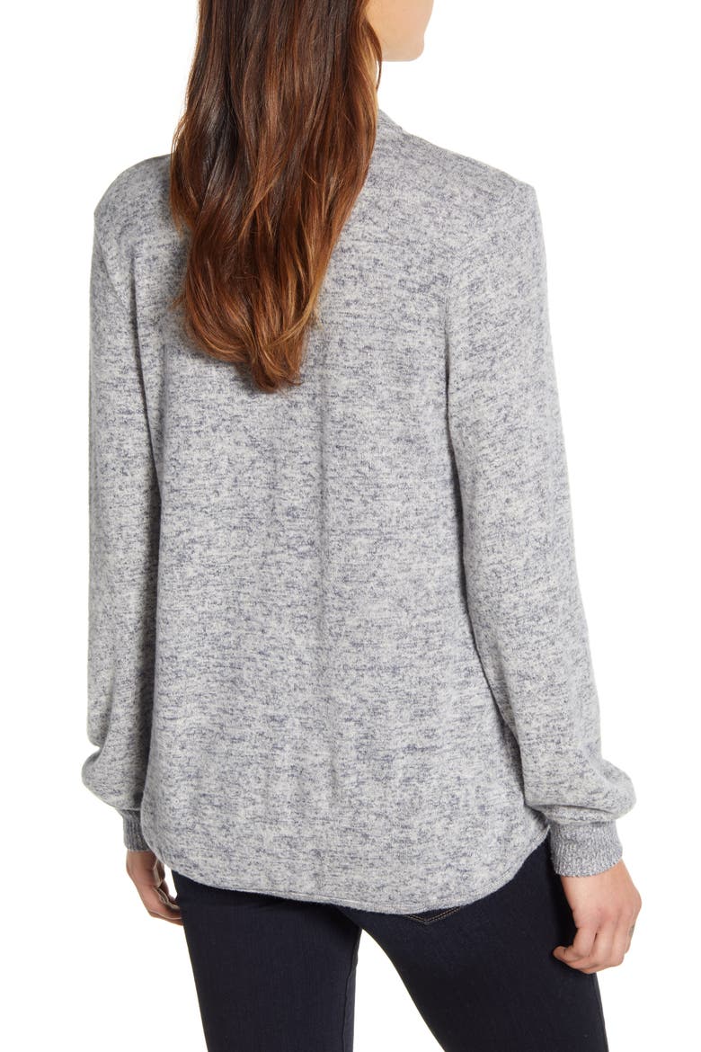 Cozy Heathered V-Neck Sweater, Alternate, color, DEW/ NIGHTFALL