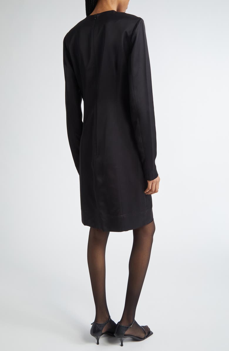 TOTEME Long Sleeve Double Face Satin Shift Dress, Alternate, color, Black