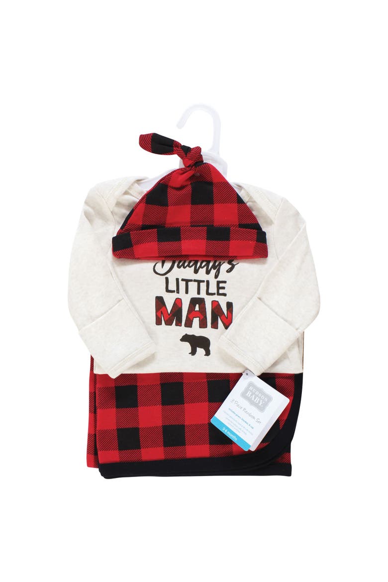 Newborn Layette Collection Gown, Swaddle & Choice of Headwear, Alternate, color, Daddy'S Man