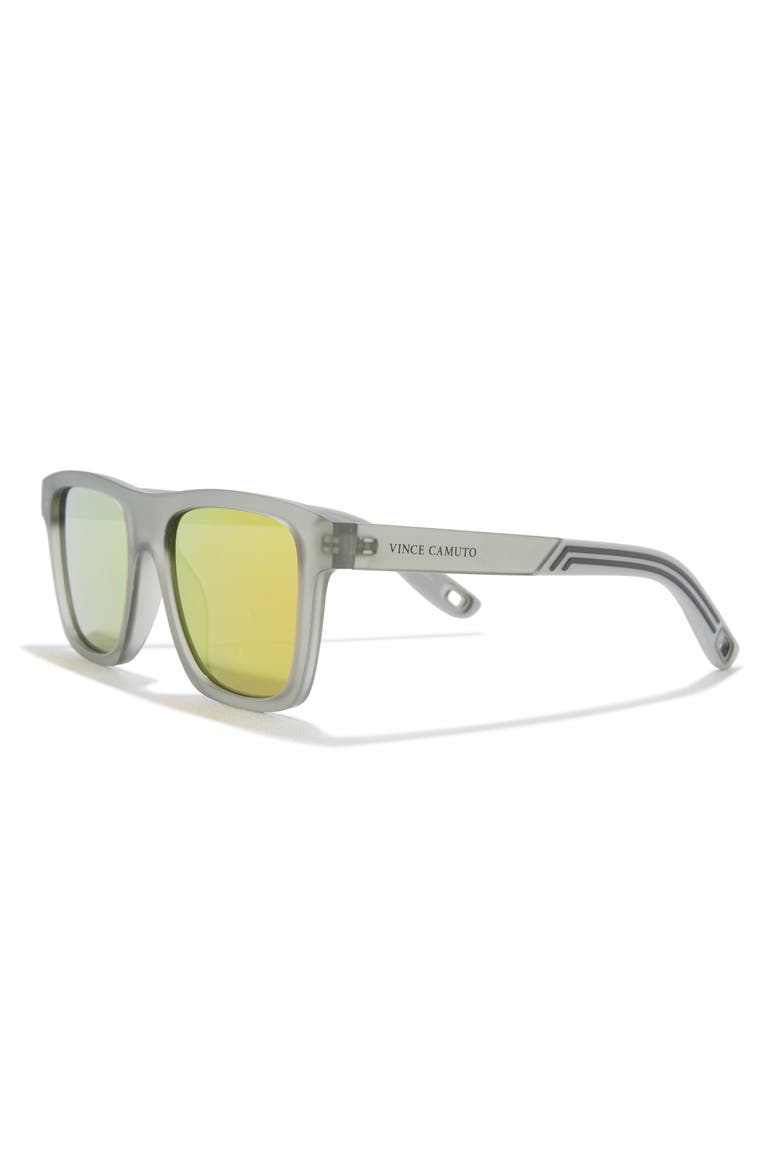 52mm Mirrored Square Sunglasses, Alternate, color, MATTE GREY