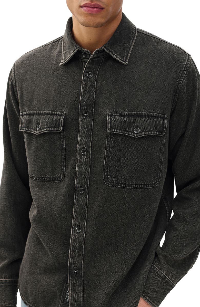 rag & bone Infused Denim Shirt Jacket, Alternate, color, Black