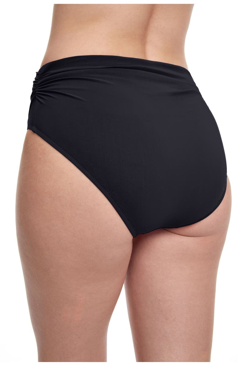 Profile by Gottex Tutti Frutti High Waist Side Shirred Swim Bottom, Alternate, color, Black