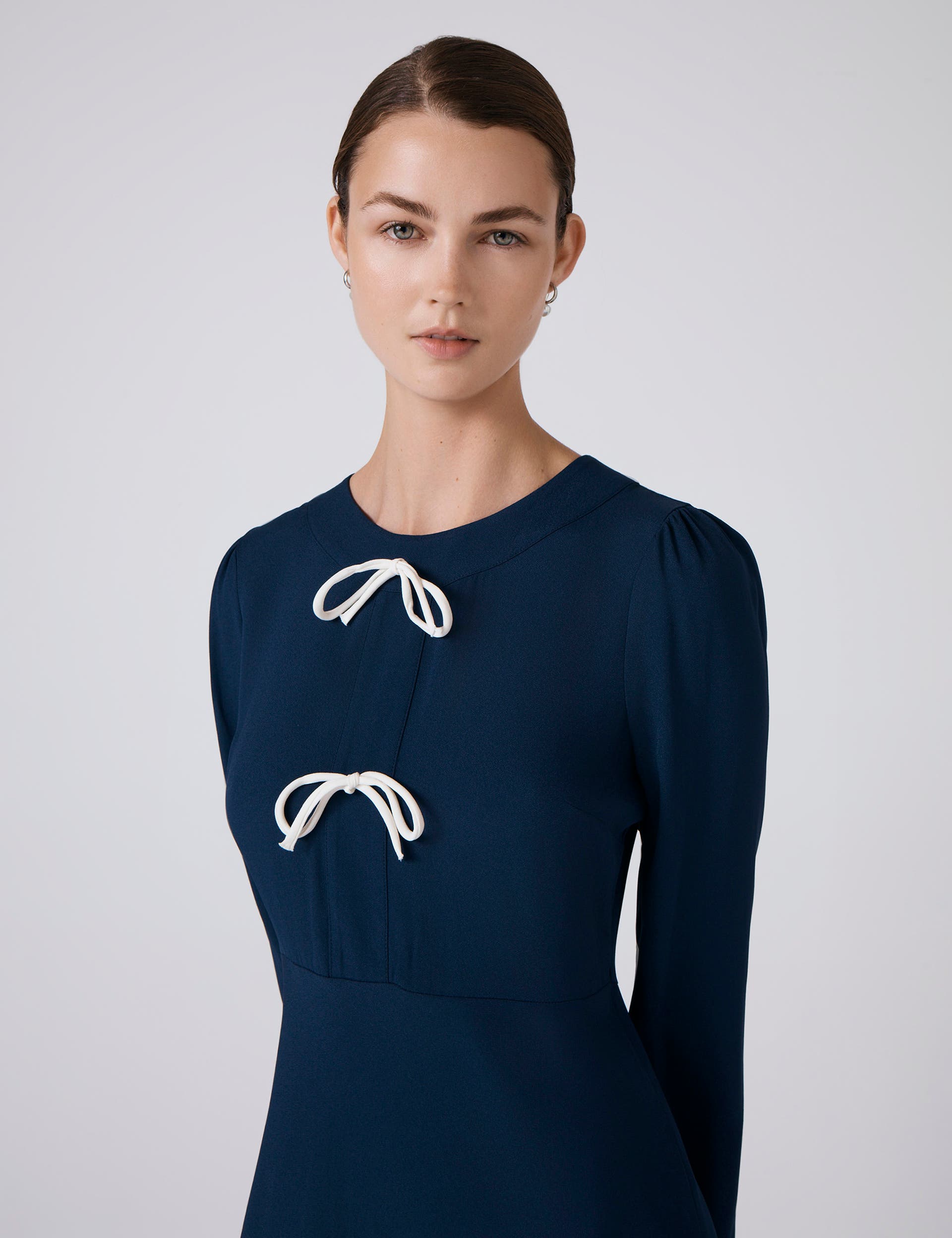 Cora Crepe Tie Front Midi Dress - image 2