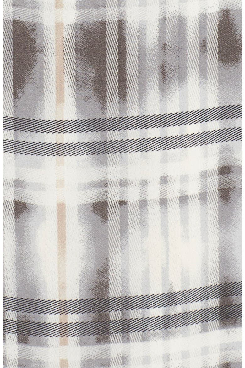Print Tie Neck Crepe Dress, Alternate, color, WHITE/ GREY