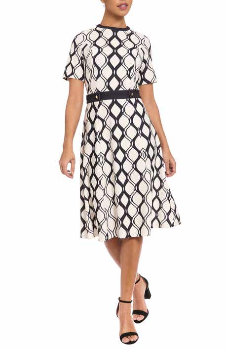 Side Tab Fit & Flare Dress