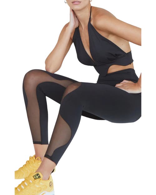 Port De Bras Bubble Legging In Black-black Mesh