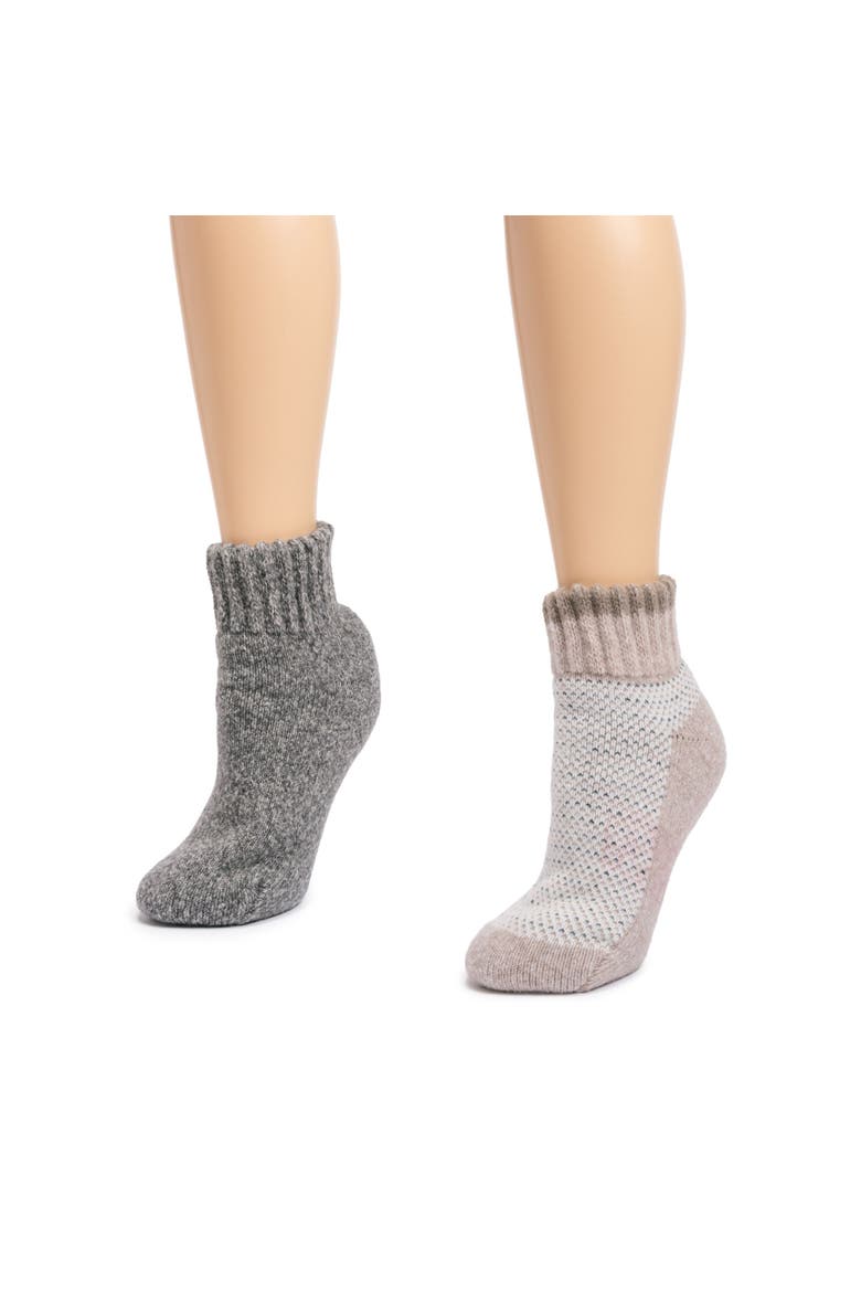 Women's 2 Pair Pack Heat Retainer Mini Crew Socks, Alternate, color, Neutral
