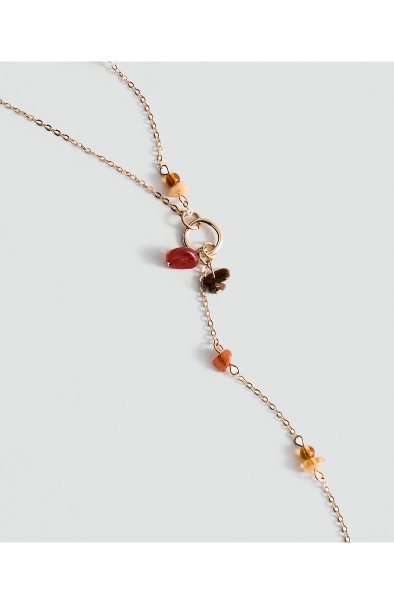 MANGO Stone Bead Y Necklace, Alternate, color, Gold