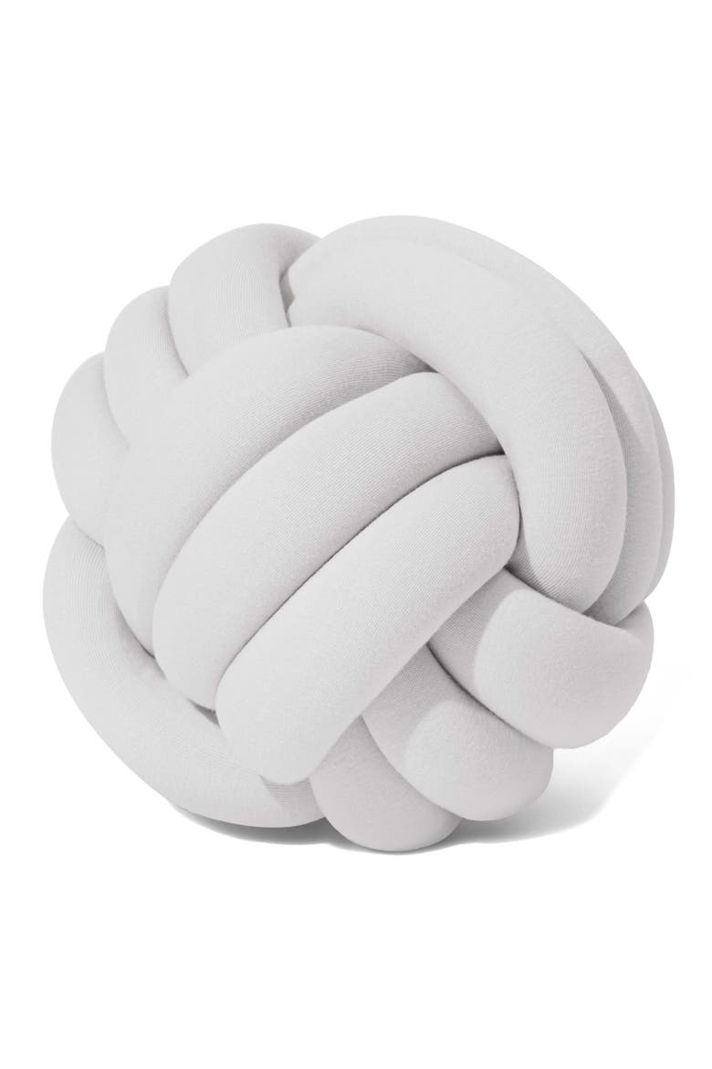 Hugget Knot Organic Cotton Accent Pillow, Alternate, color, MOONSTONE GREY