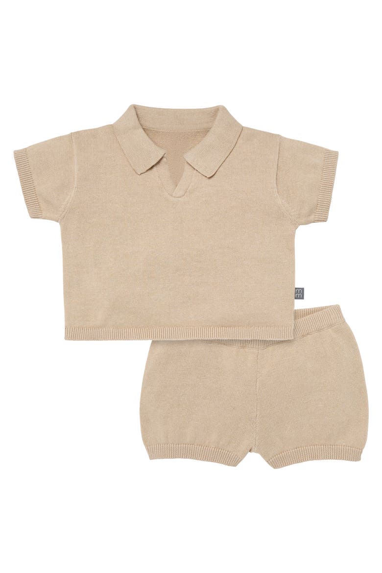2-Piece Baby Johnny Collar Sweater Knit Set, Main, color, Tan