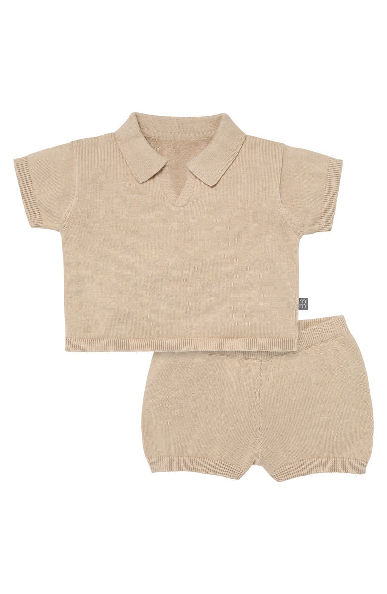 Modern Moments<sup>™</sup> by Gerber 2-Piece Baby Johnny Collar Sweater Knit Set, Main, color, Tan