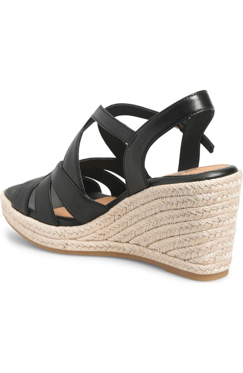 Söfft Norma Slingback Espadrille Platform Wedge Sandal, Alternate, color, Black