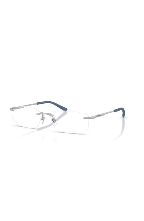 Arnette 58mm Rectangle Optical Glasses In Metallic